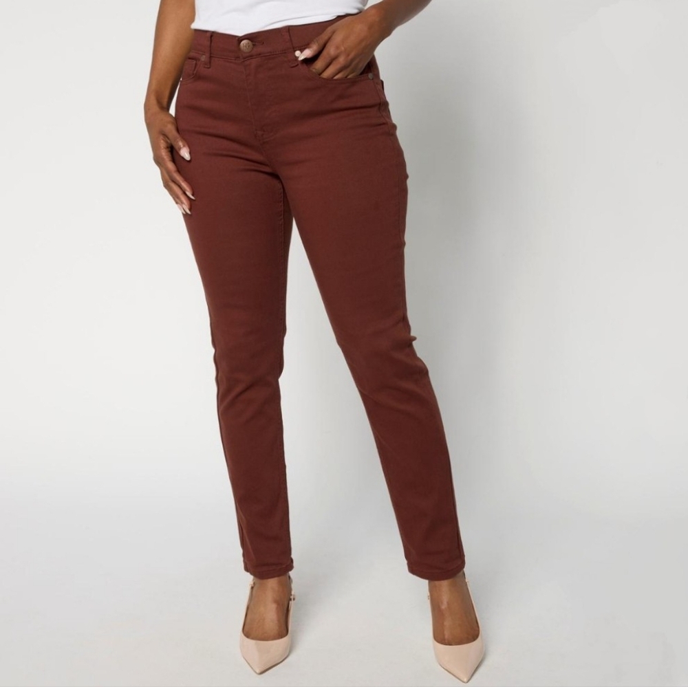 Diane Gilman DG2 Virtual Stretch Straight Leg Jeans In Cocoa Brown